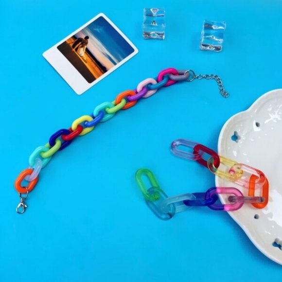 Colorful Rainbow Handmade Chain Candy Bracelet - Picture 4 of 7